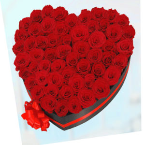 100 Heart Bx Red Roses